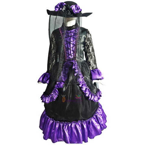 Disfraz Catrina Vestido + Sombrero Catrina Traje Catrina Halloween Día De Muertos