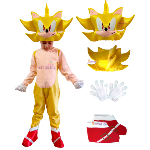 Disfraz Superhéroe Super Sonic Cosplay  Sonic Amarillo