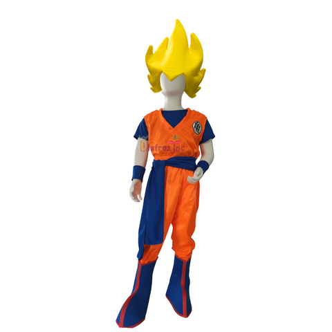 Disfraz Goku + Peluca Amarilla Saiyajin Cosplay Kakaroto Infantil
