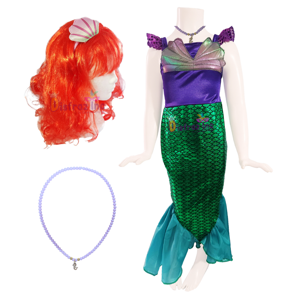 Disfraz Sirenita Princesa Ariel Vestido Traje Sirena Niña – DisfrazInc
